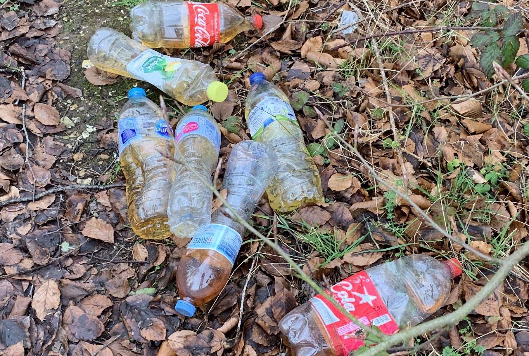 Bottles of urine at the roadside