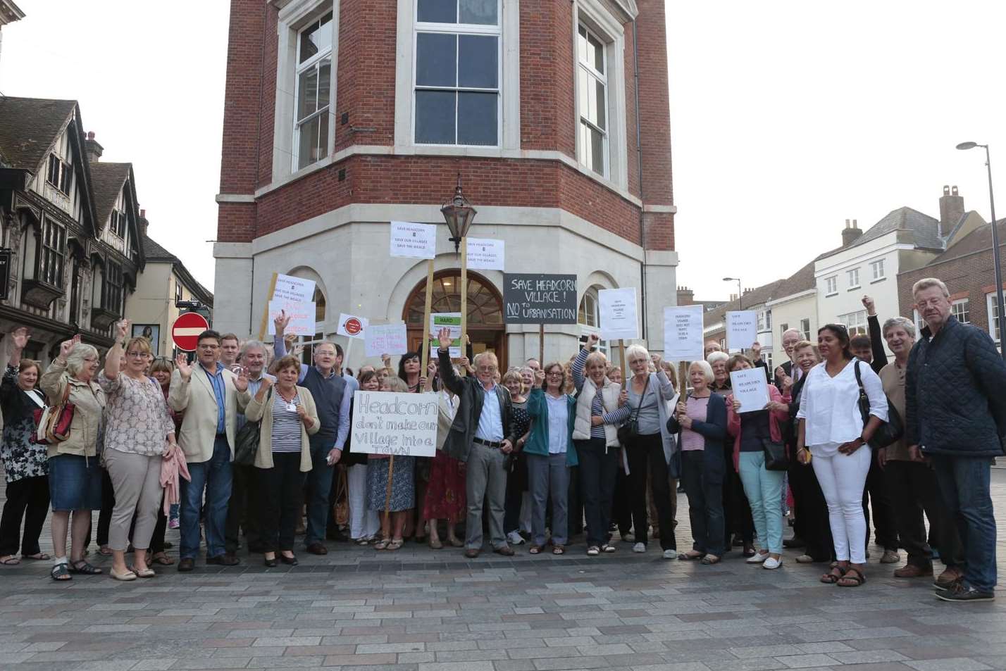 Demonstrators opposed to housing levels in Headcorn and in Lenham protested outside Maidstone Town Hall