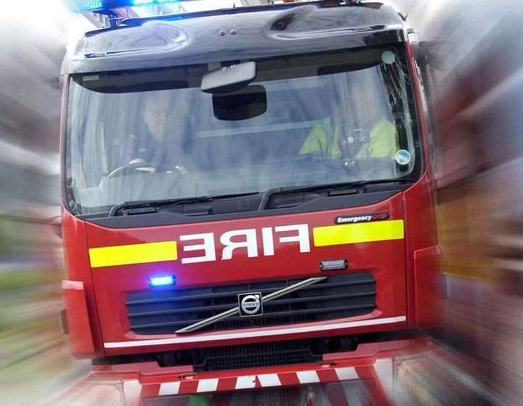 Two fire engines were called out to tackle with a shed fire