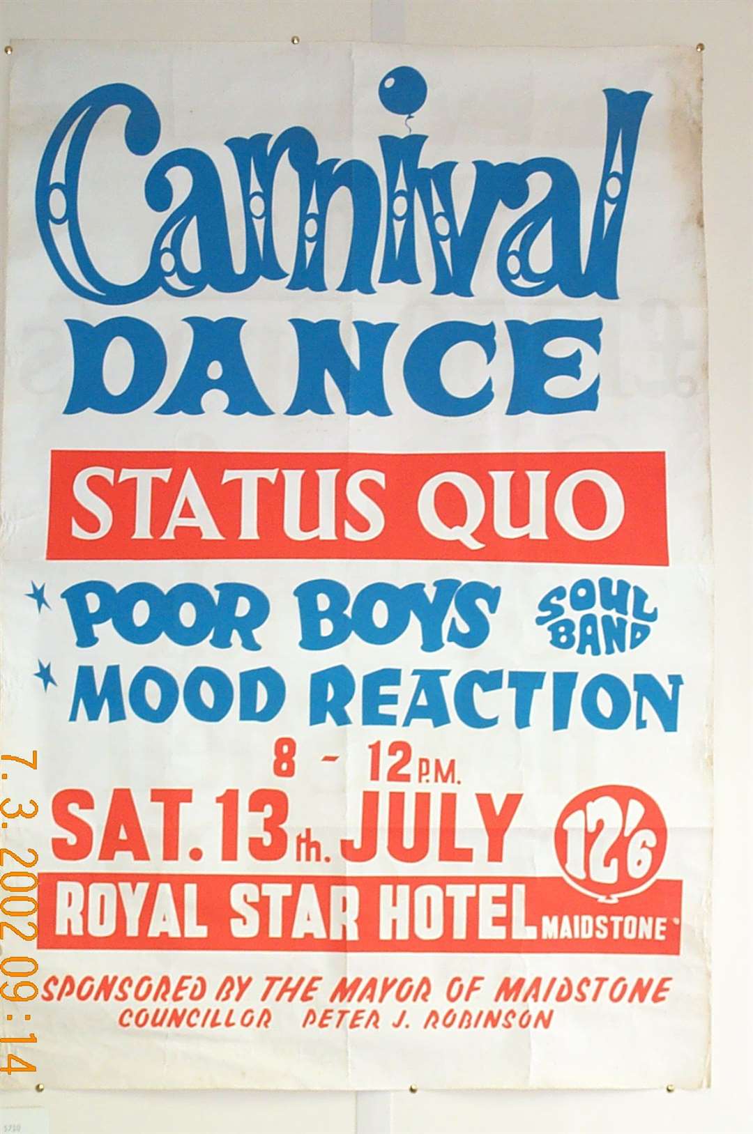 The Poor Boys joined Status Quo for a gig at Maidstone's Royal Star Hotel in 1968