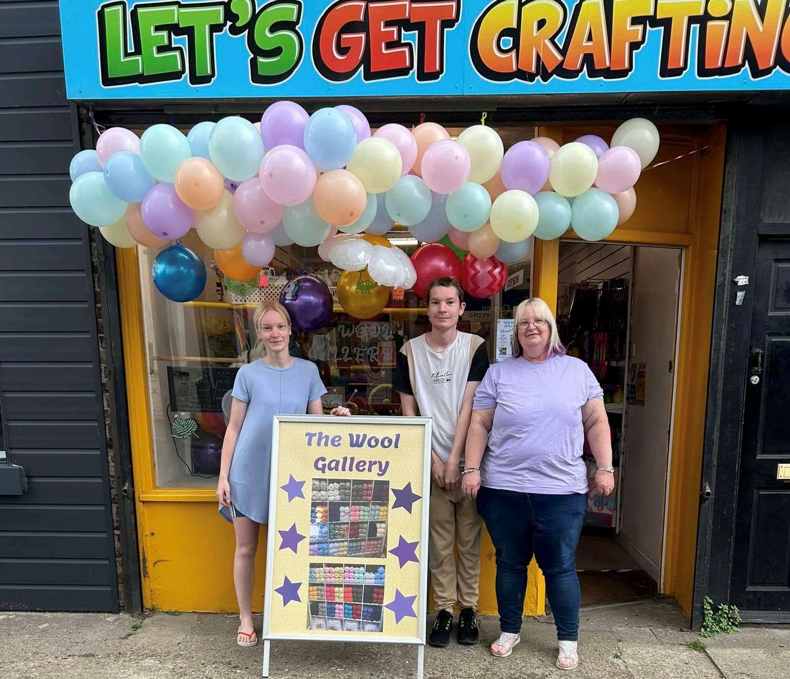 Hayley Stock (far right) runs Let's Get Crafting in Sheerness as a family business
