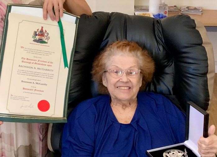 Bronwen McGarrity was granted Freedom of the Borough of Gravesham in 2019