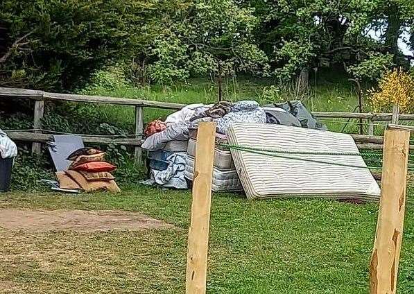 A pile of old mattresses on the site in May. Picture: Tripadvisor