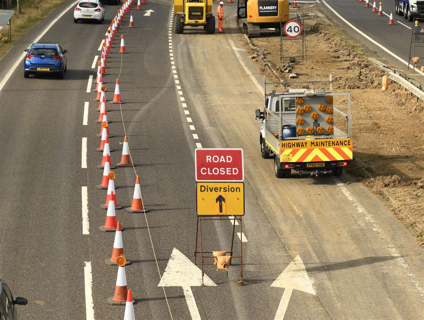 Roadworks on the A2070
