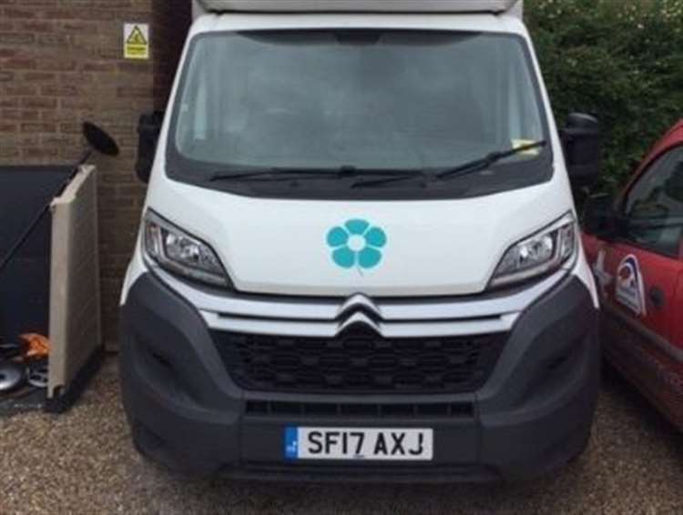 The charity’s furniture van was stolen. Picture: Heart of Kent Hospice