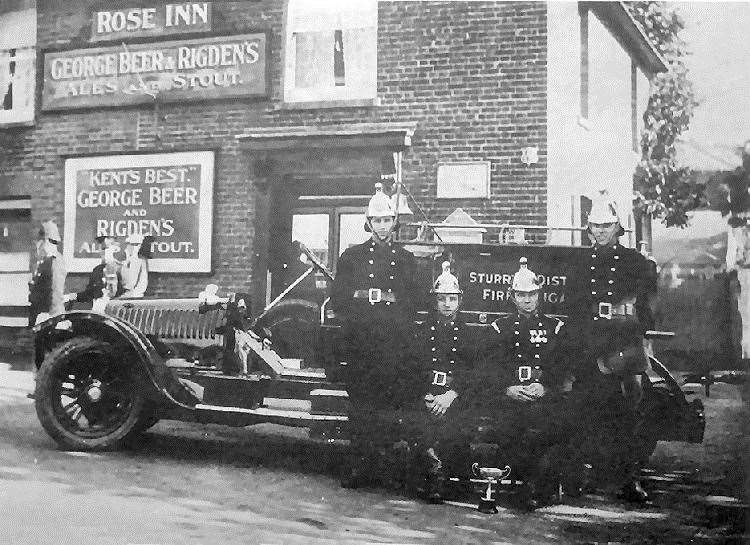 Sturry Fire Brigade outside the Rose in High Street in 1927. Picture: Rory Kehoe