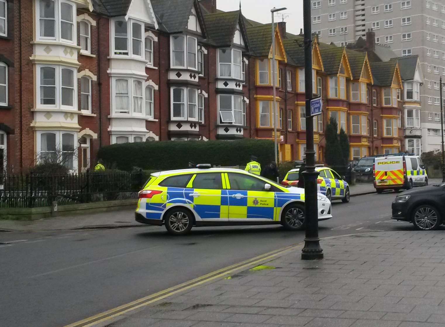 Six police cars have been at the incident in Herne Bay