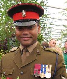 Lance Corporal Johnson Beharry from the 1st Princess of Wales Royal Regiment