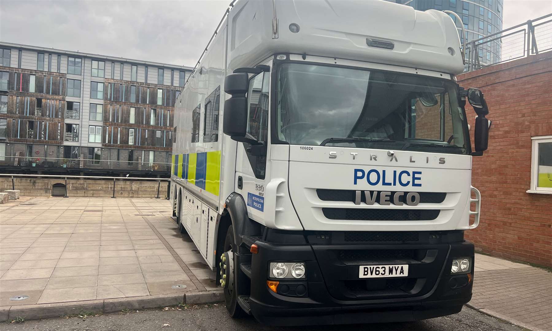 The Met Police on St Mary's Island, Chatham, today. Picture: Megan Carr