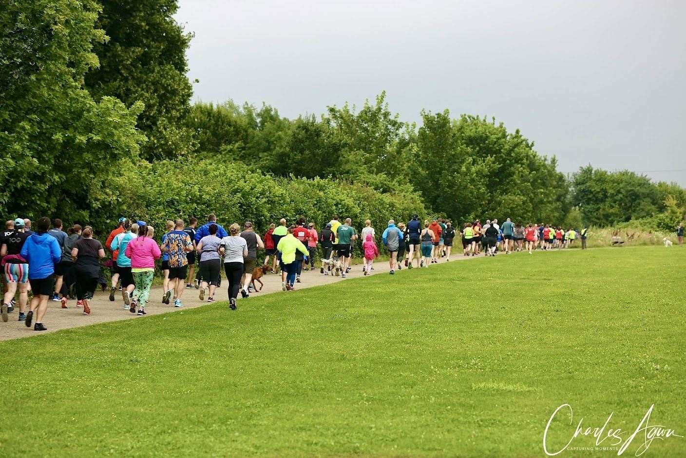 Sittingbourne's park runners setting off. Picture: Charles Agwu