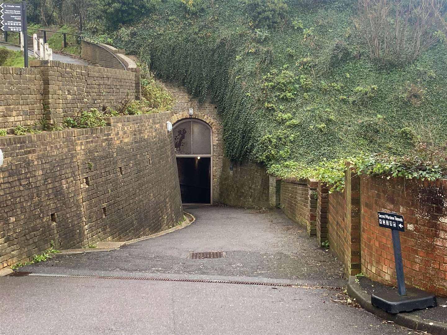 The entrance for the secret wartime tunnels