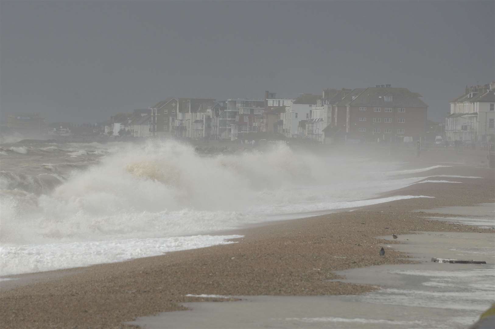 High winds are expected to hit Kent this afternoon. Pictured: Sandgate during Storm Brian in 2017. Picture: Paul Amos