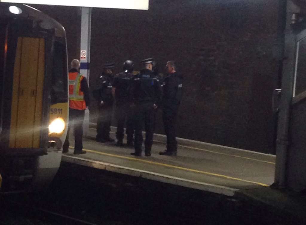 Passengers say they were kept on the train for more than an hour and a half as officers searched the carriages. Picture: Yeside Fawehinmi