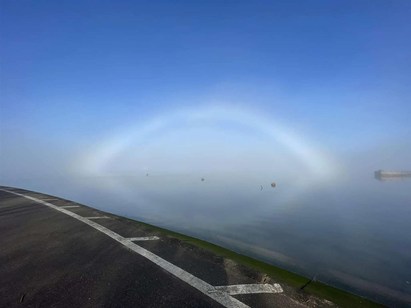 Andy France, who took the photo, said the fogbow disappeared within an hour. Picture: Andy France