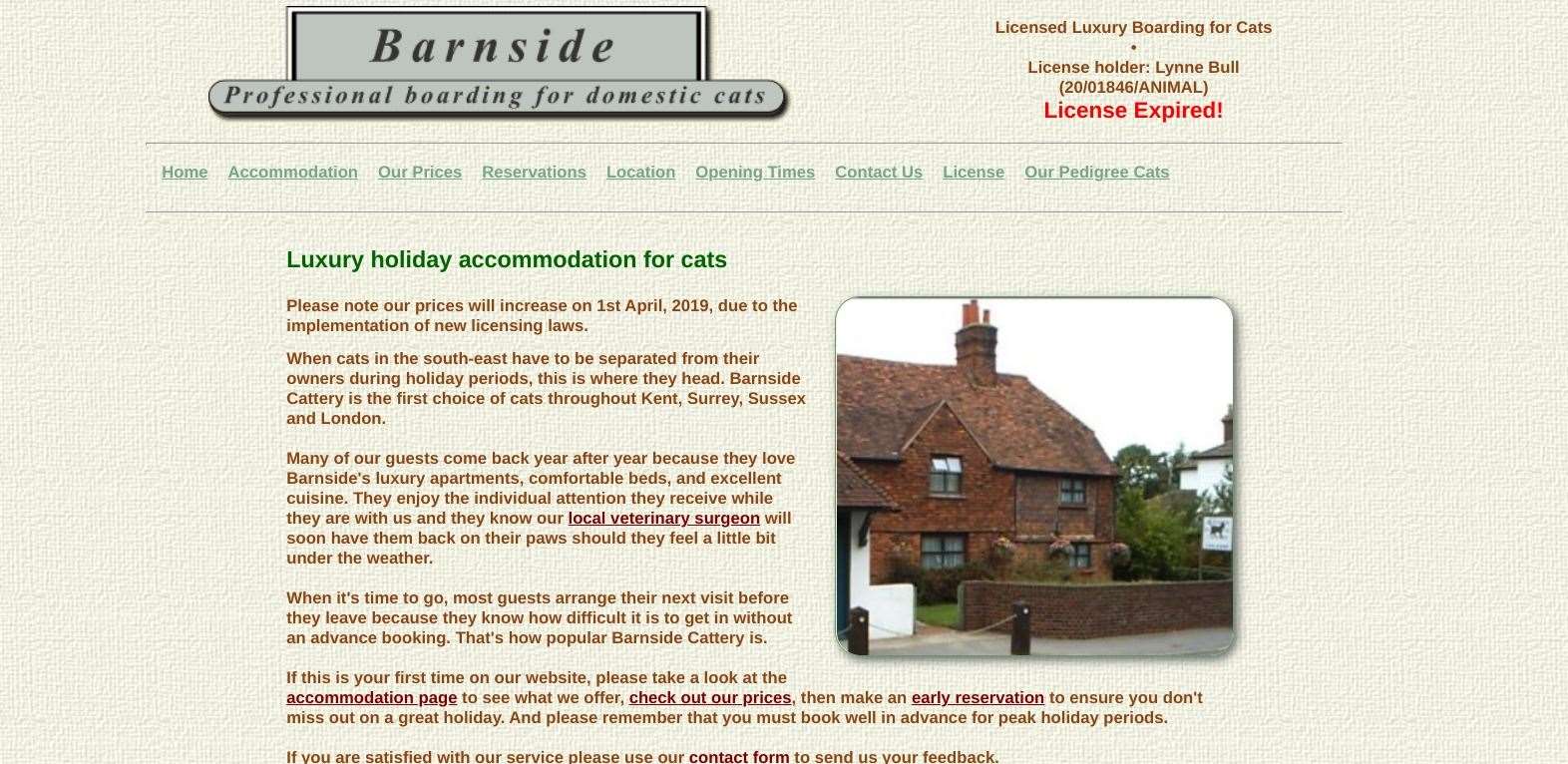 They must advertise that they do not have an online license.  Photo: Barnside Boarding Cattery