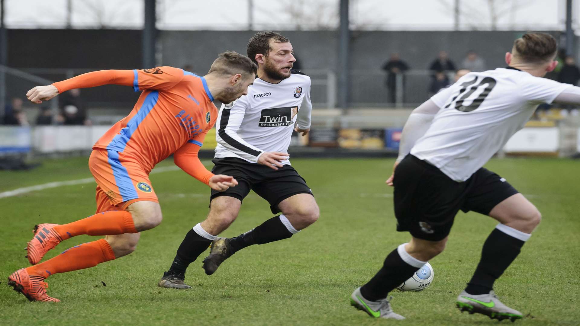 Dartford's Ryan Hayes on the ball against Havant. Picture: Andy Payton