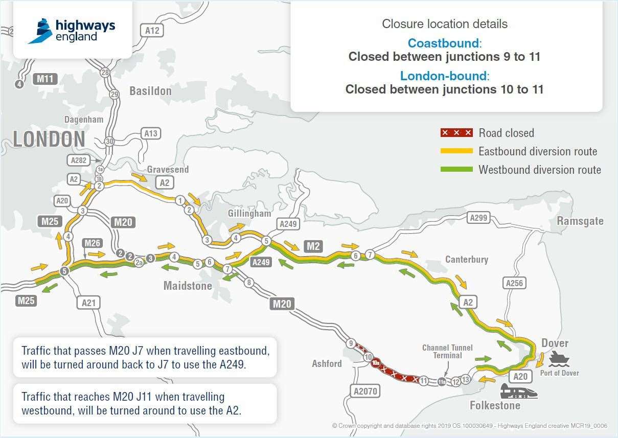 Highways England has released a diversion route (16219538)