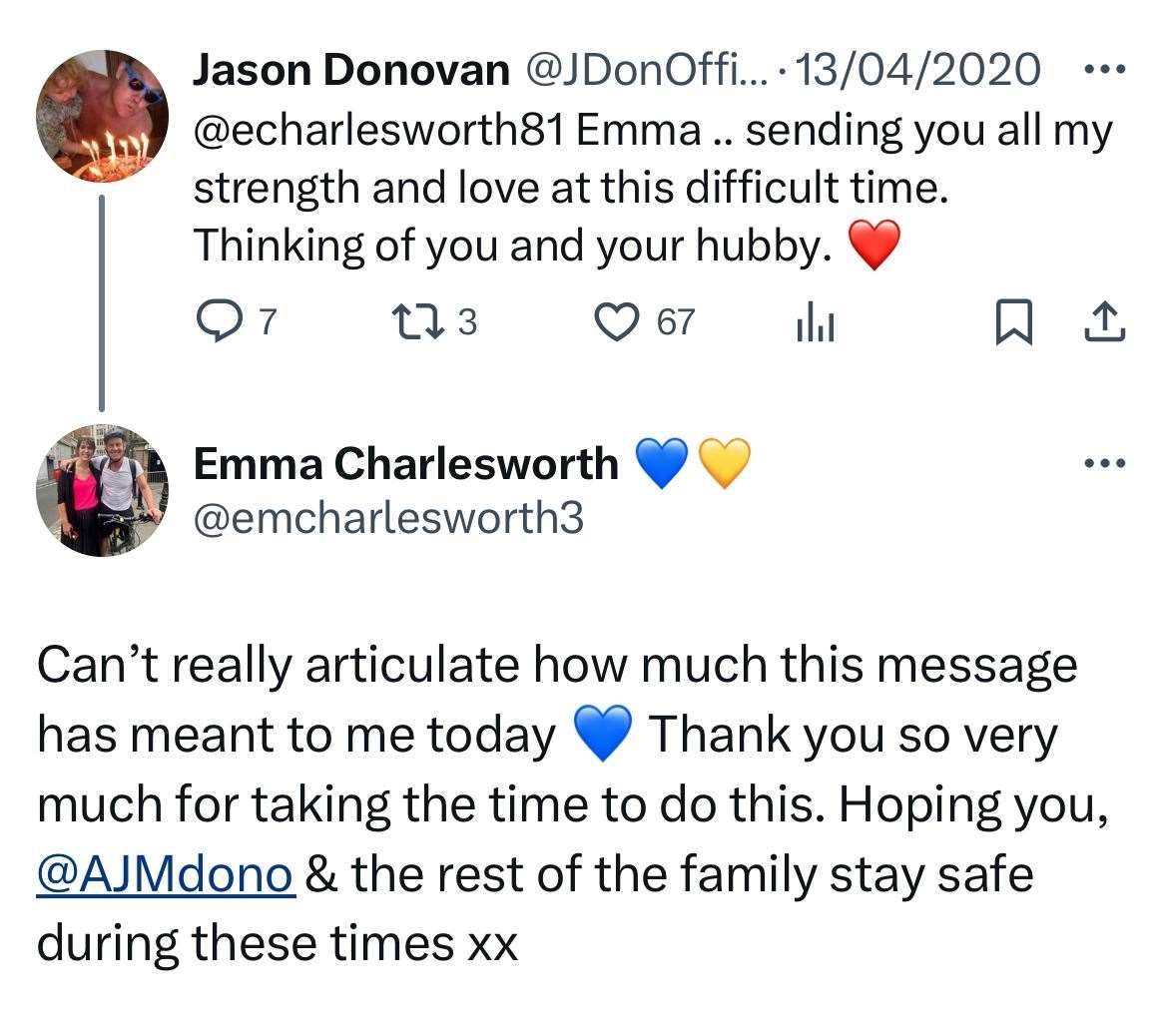 The Australian sent Emma a supportive message on X, formerly Twitter. Picture: Emma Charlesworth