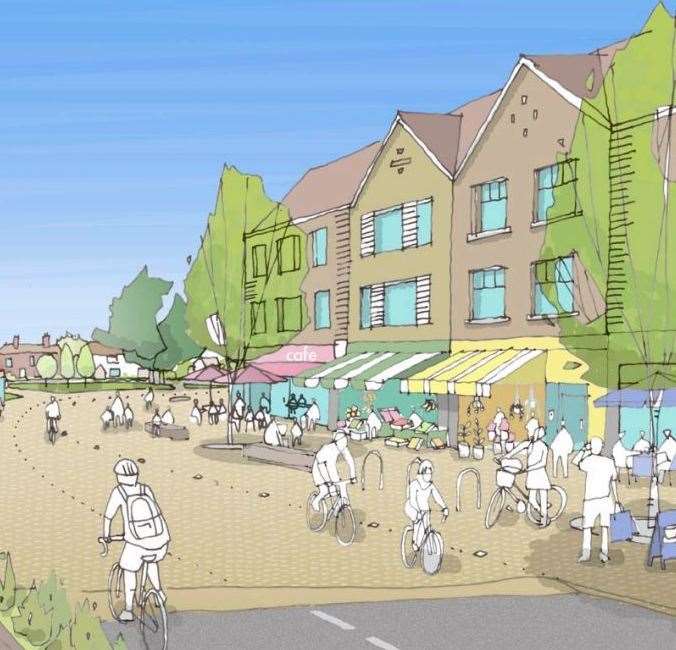 an artist's impressions of the proposed Heathlands garden community near Lenham. Picture: Maidstone Borough Council/Barton Willmore