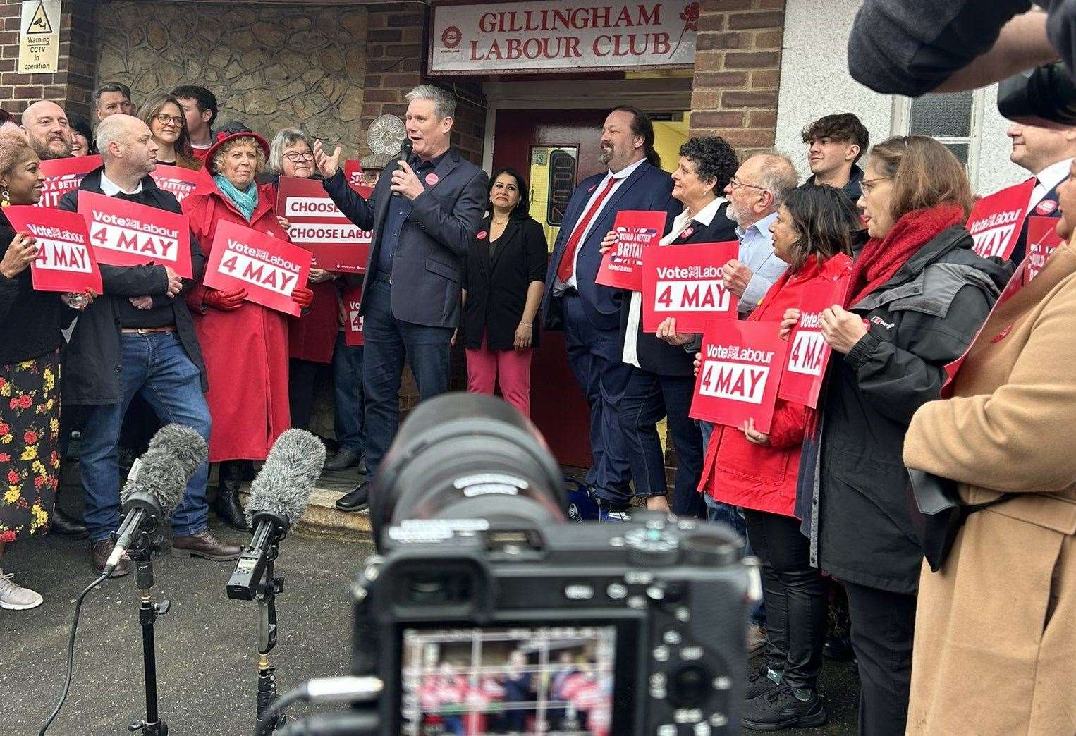 Media and members of the public were in attendance as the Labour leader visited Medway. Picture: SofiaAkinJourno