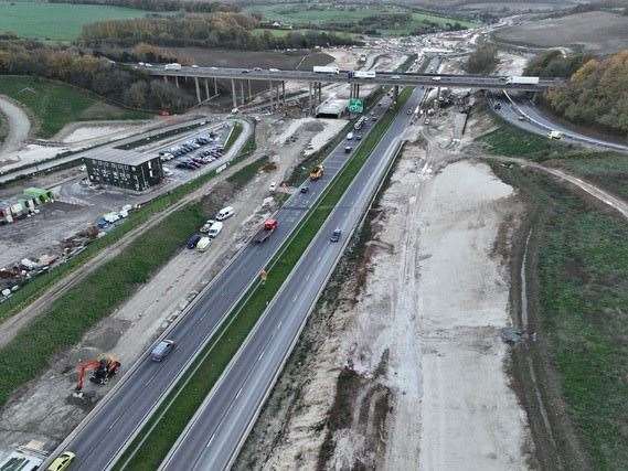 Progress has been made across the entire M2 junction 5 improvement scheme during 2022. Picture: National Highways