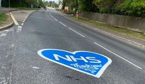 NHS heart on the A227 outside Meopham School. Picture: Meopham Parish Council