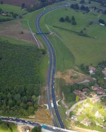An aerial view of part of the newly completed bypass. Picture: COUNTRYWIDE PHOTOGRAPHIC
