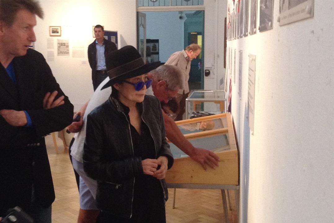 War is over, if you want it. Yoko Ono at the Folkestone First World War exhibition.