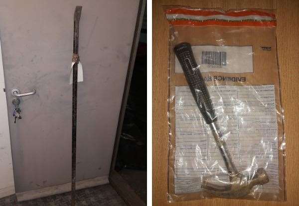 Three people have been arrested after a crowbar and a hammer were used during a fight in Ashford. Picture: Kent Police