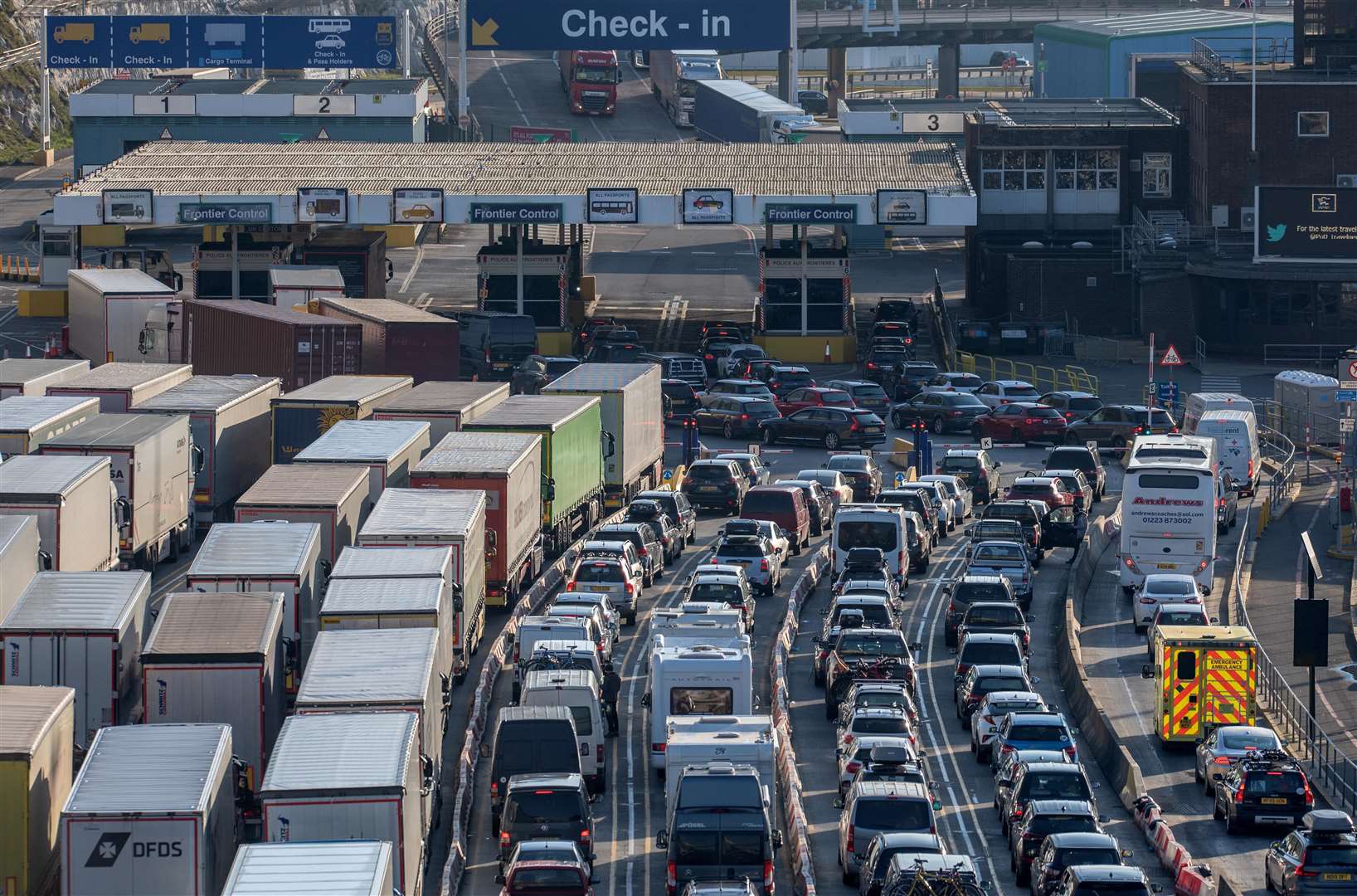Traffic is flowing through Dover today, but there are queues at the port. Picture: Stuart Brock Photography