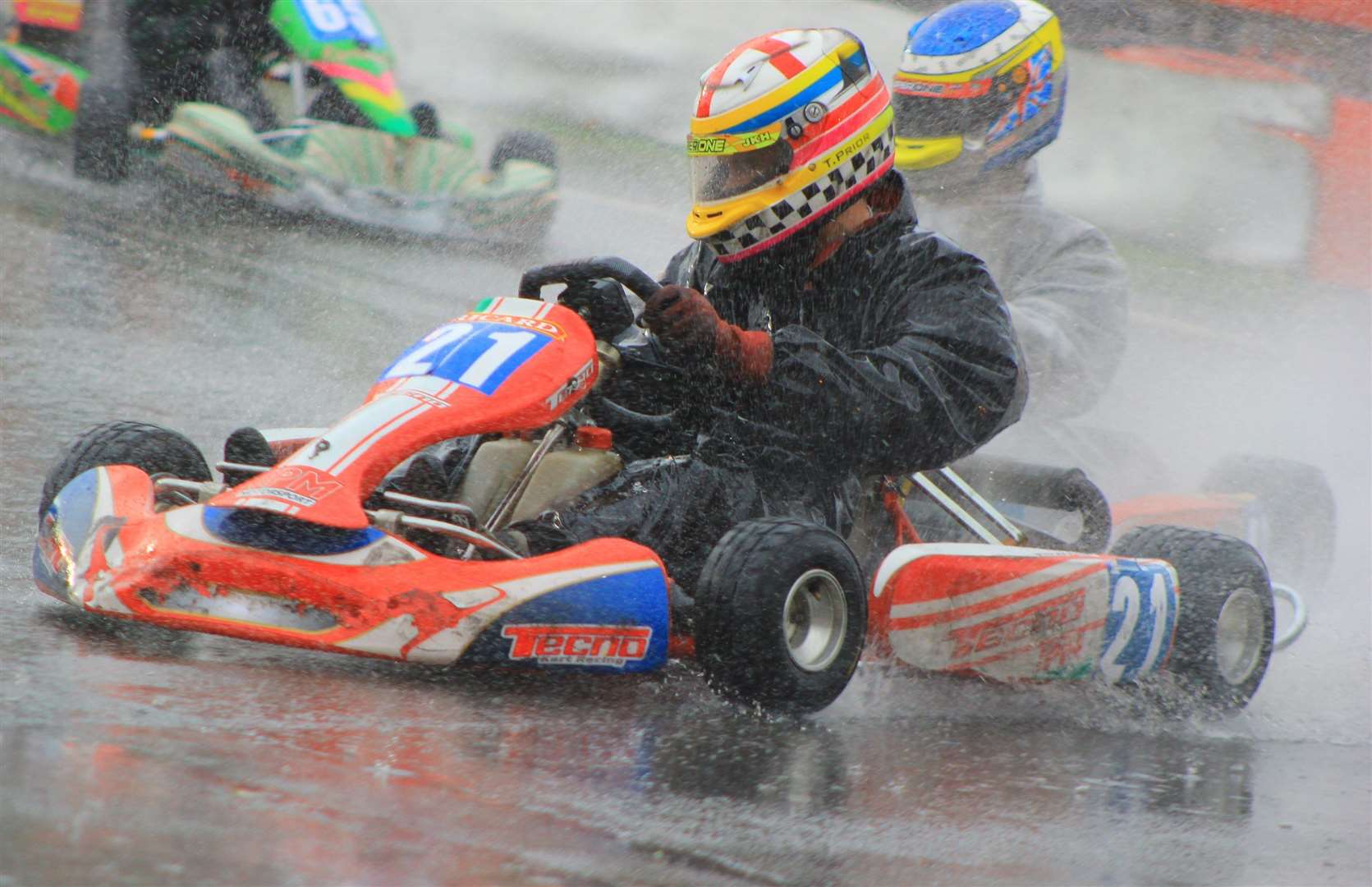 Heavy rain hit the circuit's 50th anniversary meeting in October 2013. Picture: Joe Wright