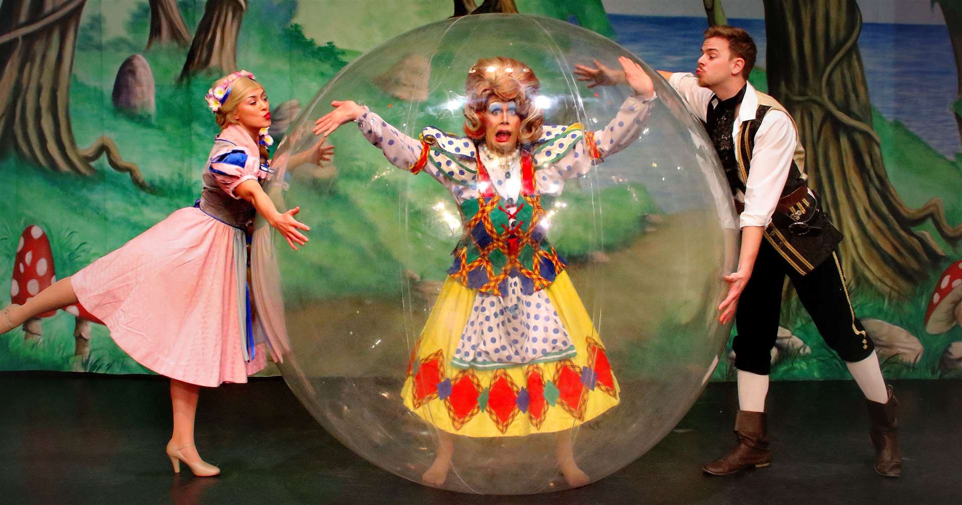 Gravesend favourite Mama G (Aka: Robert Pearce) as Dame Dolly Dumpling limbs into her social bubble Picture: The Woodville
