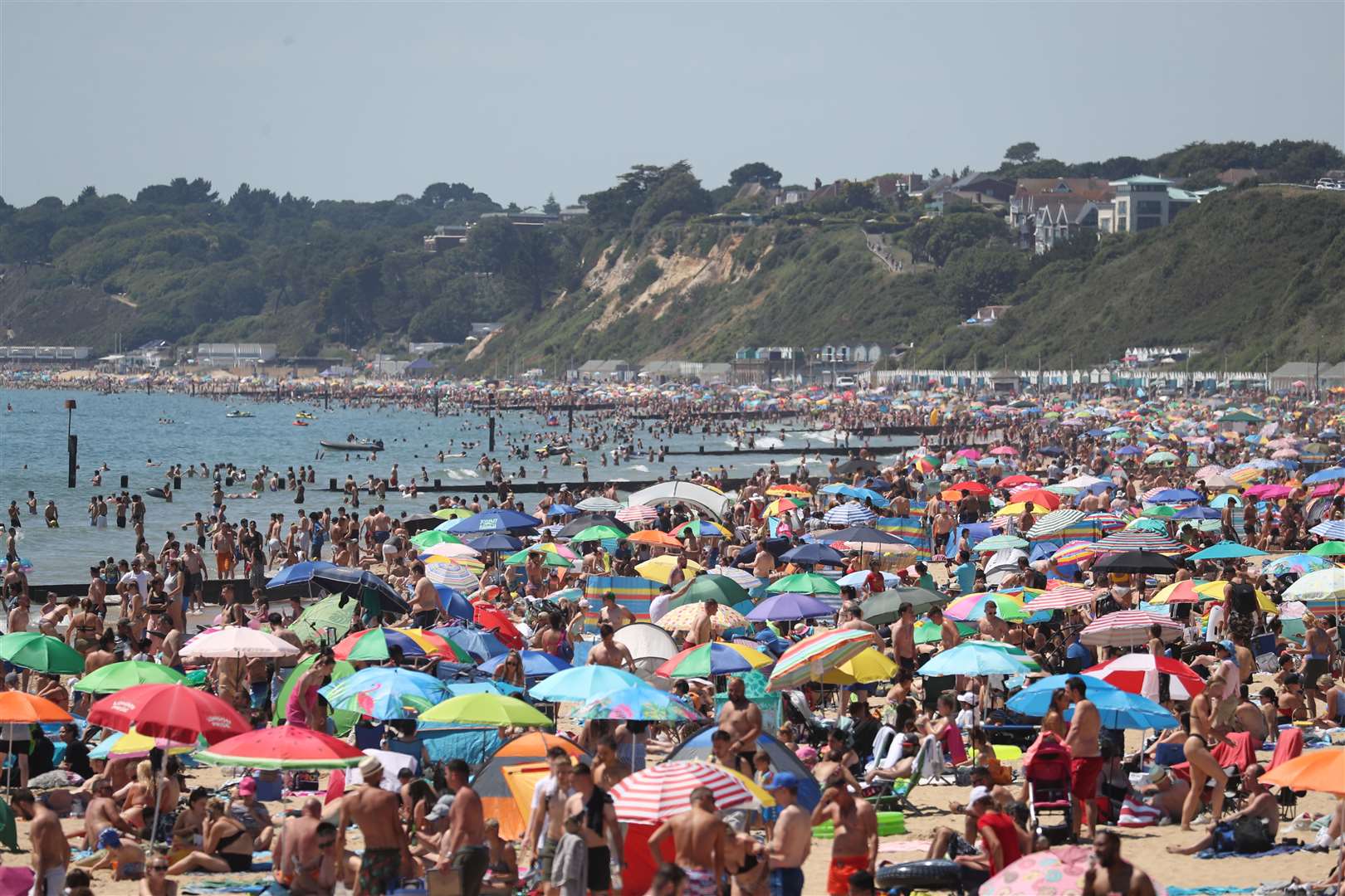 Bournemouth beach was packed once again as sunseekers made the most of the good weather (Andrew Matthews/PA)
