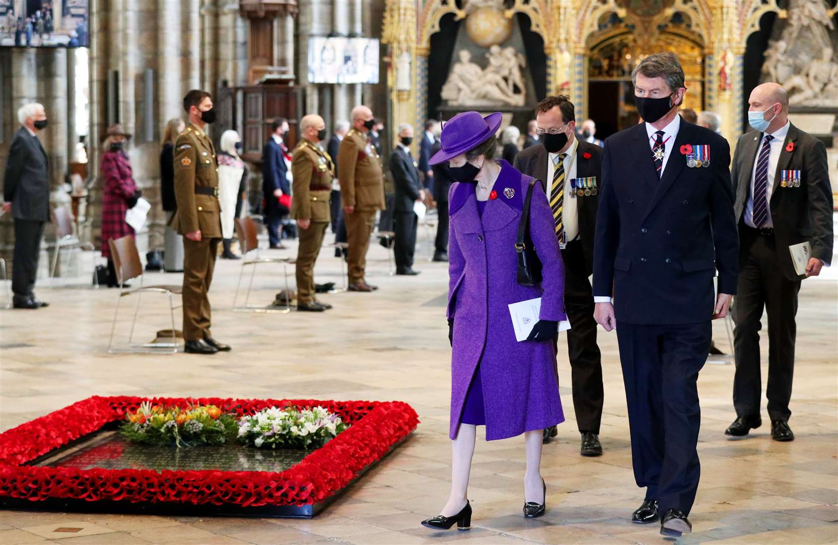 The Princess Royal and Vice Admiral Sir Tim Laurence at Westminster Abbey (Jonathan Brady/PA)