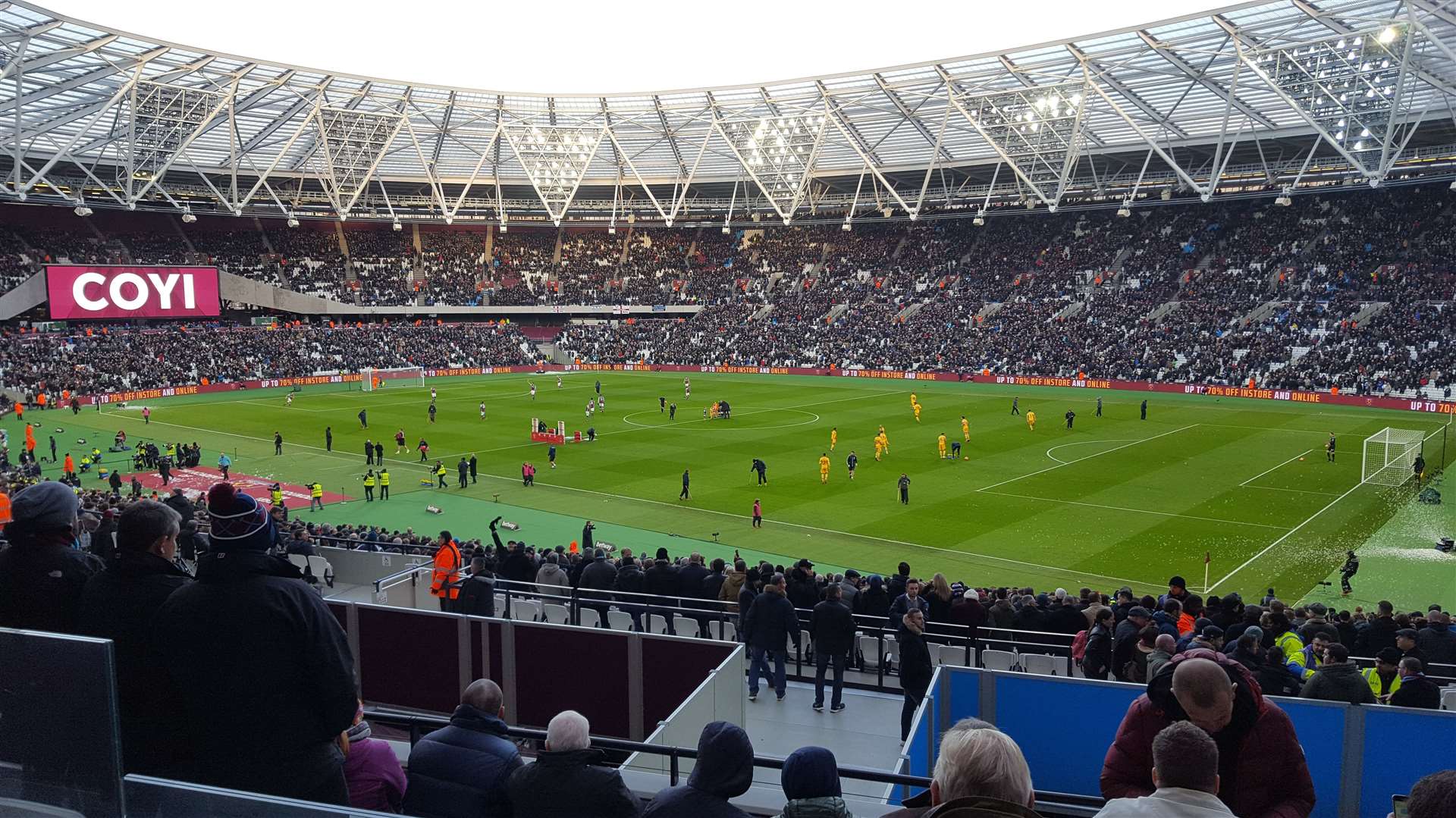 You could watch West Ham take on Chelsea at the Olympic Stadium