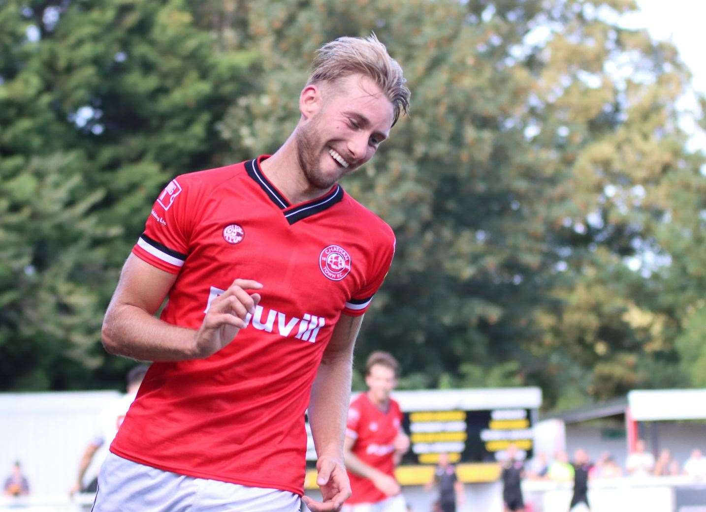 New signing Tommie Fagg scored for Chatham Town in the FA Cup and is set to make his league debut this Saturday Picture: Max English @max_ePhotos