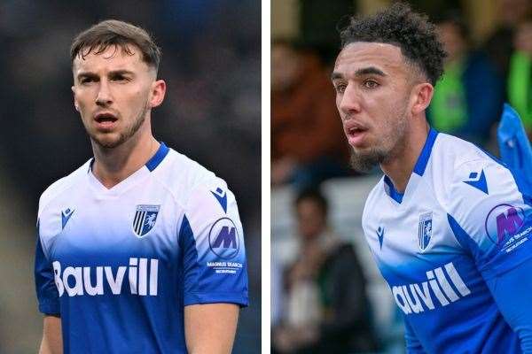 Gillingham defenders Conor Masterson and Remeao Hutton had a disagreement on the pitch at Barrow