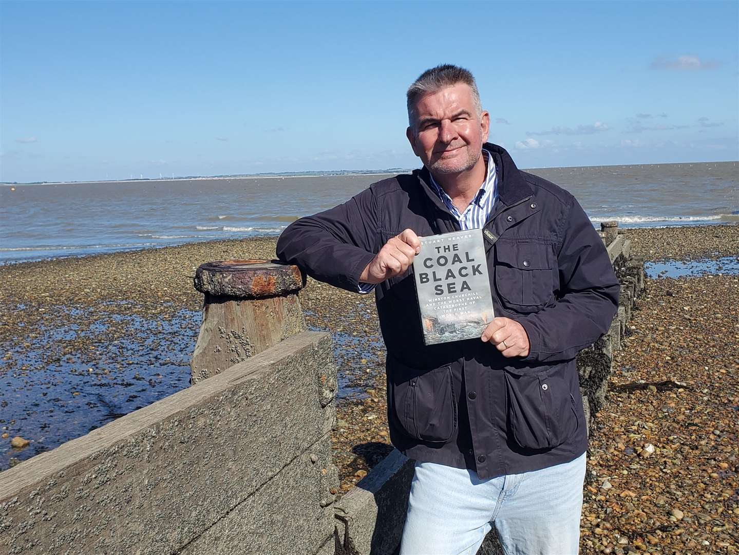 Author Stuart Heaver with his new book, The Coal Black Sea
