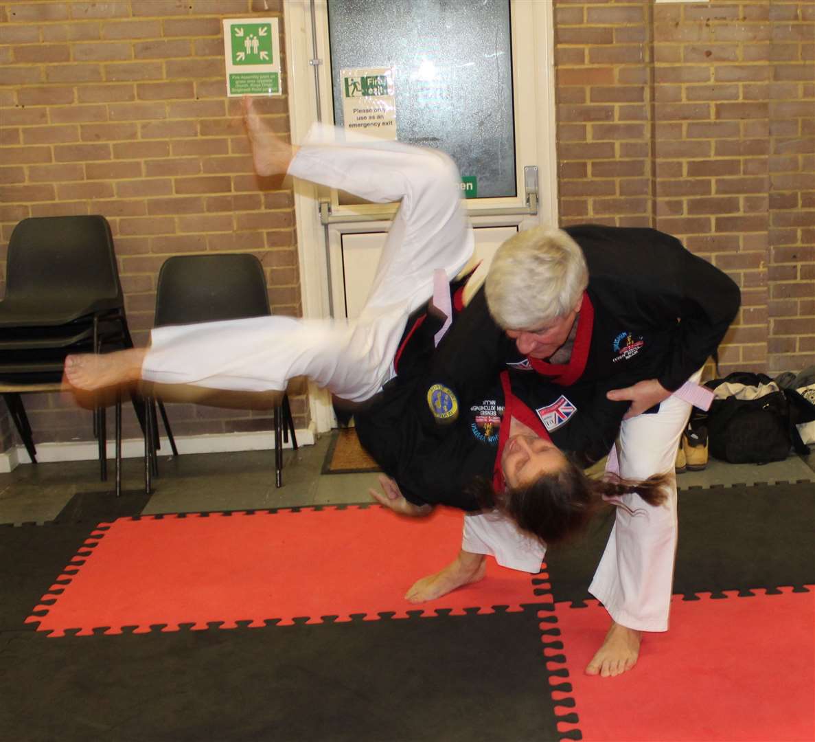 Terry and Ann Kitchener, from North Kent Ju-Jitsu Kai, demonstrate a throw. Picture: Trudi Kitchener (43114830)
