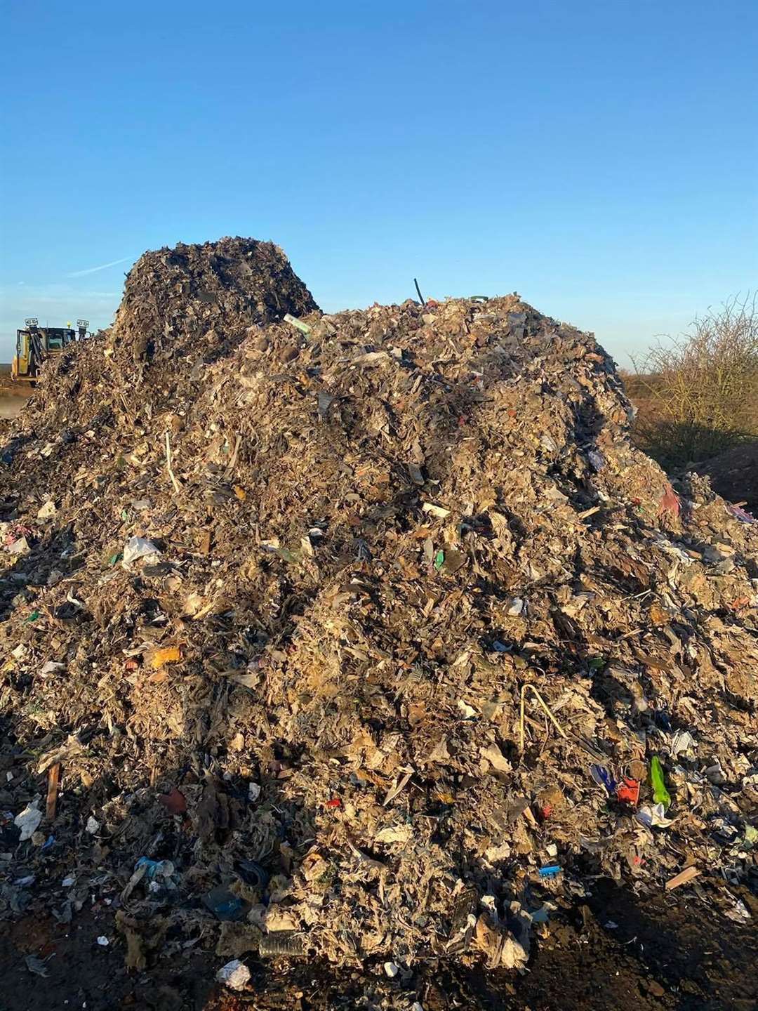 Fly-tippers dumped 35 tonnes of recycled waste at the Sittingbourne Golf Centre in Church Road, Tonge