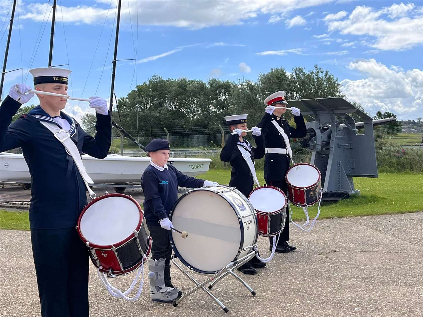 Drumming up support: Sheppey Sea Cadets at their headquarters at Barton's Point, Sheerness