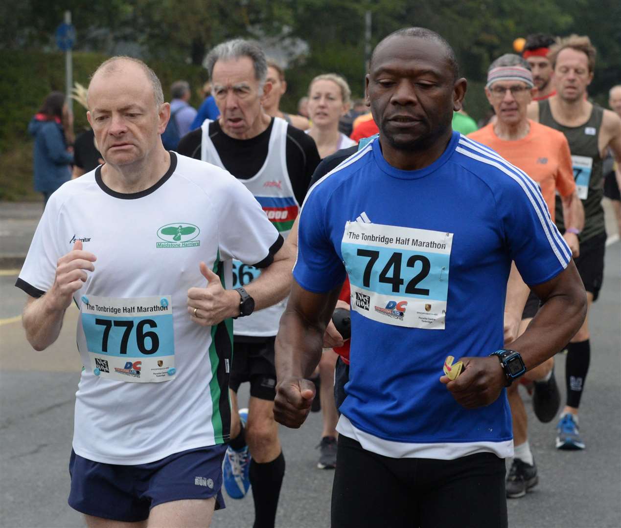 Maidstone Harriers' Martin Jones (No.776) was ninth in the veterans' 45 race. Picture: Chris Davey