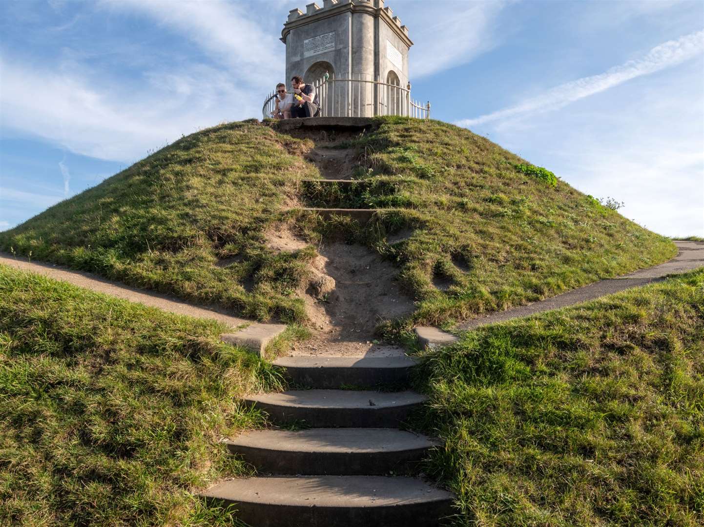 The steps of the mound have damaged. Picture: Historic England