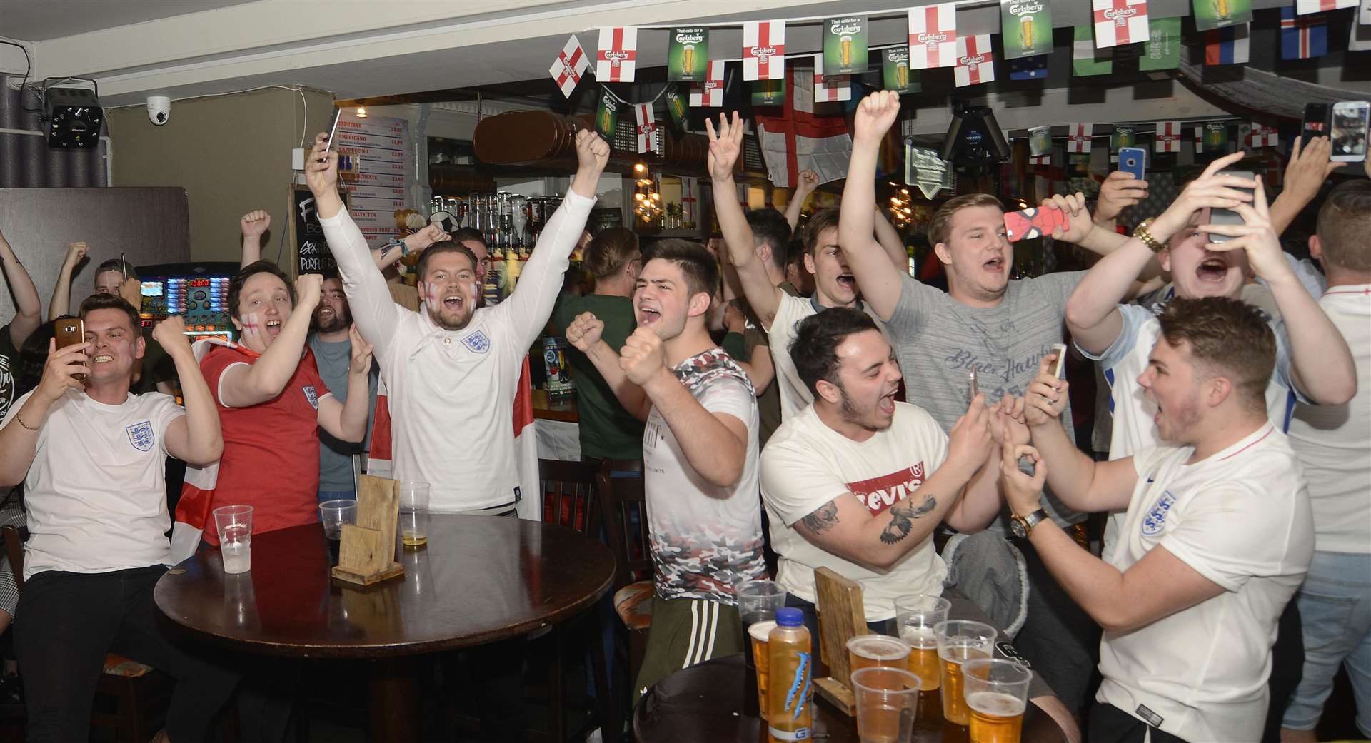 Let/'s hear it for England. Fans at the Phoenix. Picture: Paul Amos