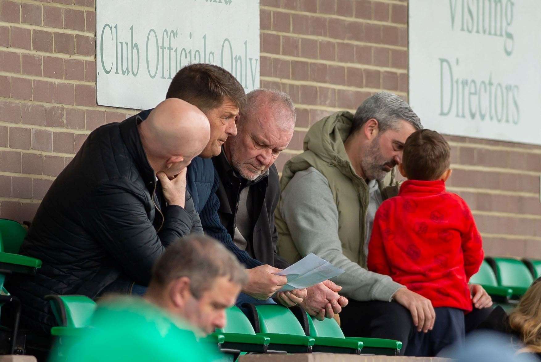 Ashford interim manager Alan Walker, centre, with assistant Darren Hare. Picture: Ian Scammell