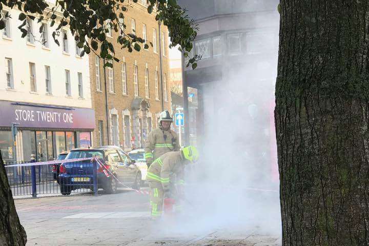 Suspected underground electrical explosion. Pic: Dominic Edwards
