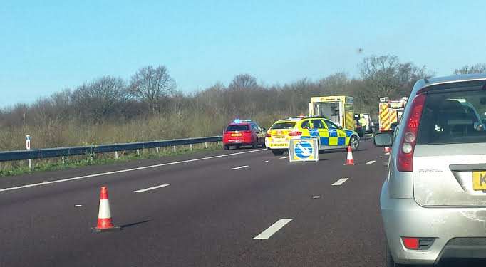 Part of the motorway was closed after the crash