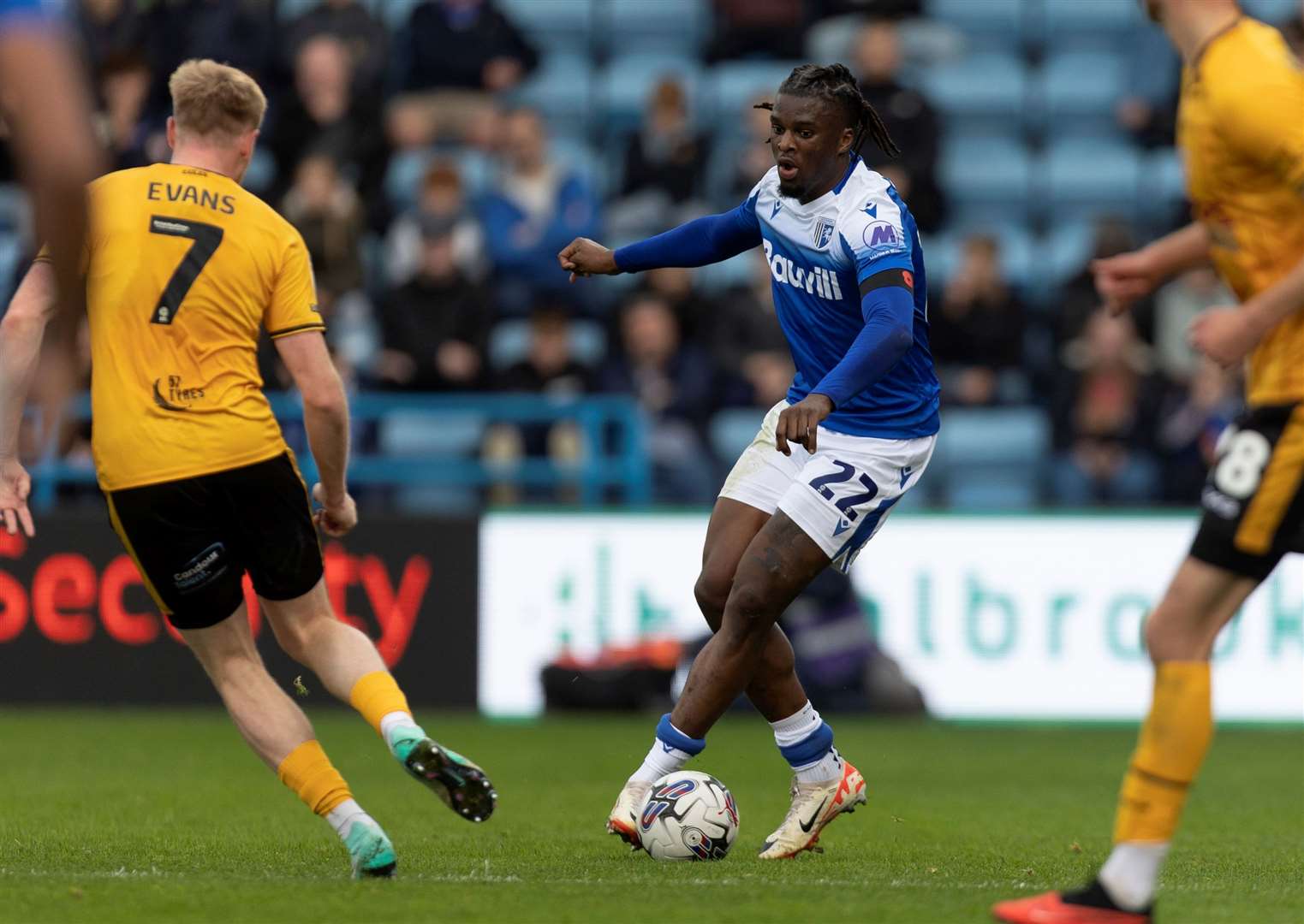 Shad Ogie in action for Gillingham against Newport County Picture: @Julian_KPI