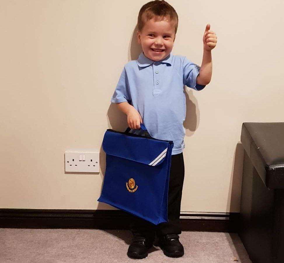 Harrison Sharman, four, is all set to start school next week. He just needs a wheelchair to help him get there. (3807631)