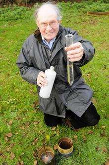 Ken Beal measures rainfall every day from his home in Eastchurch